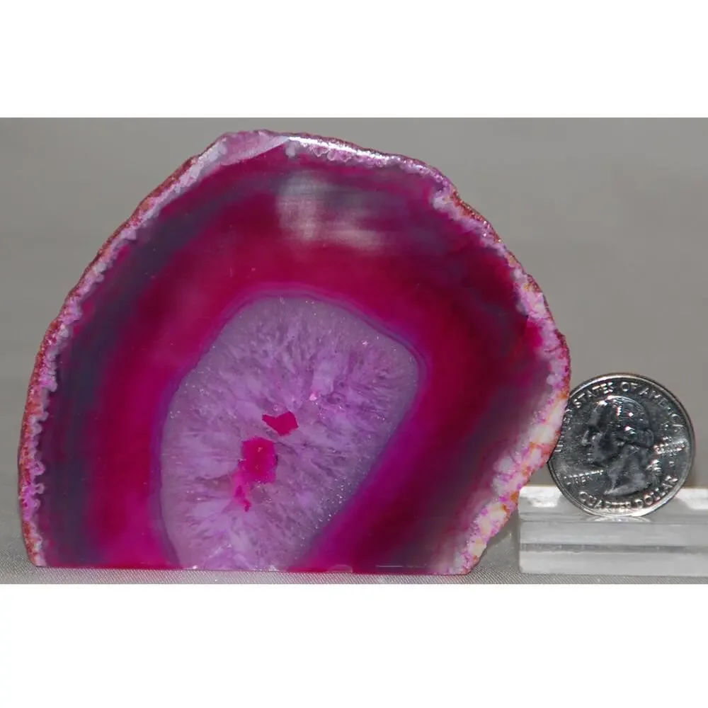 Pink Dyed Agate Geode | Stone Stand Up Home Decor